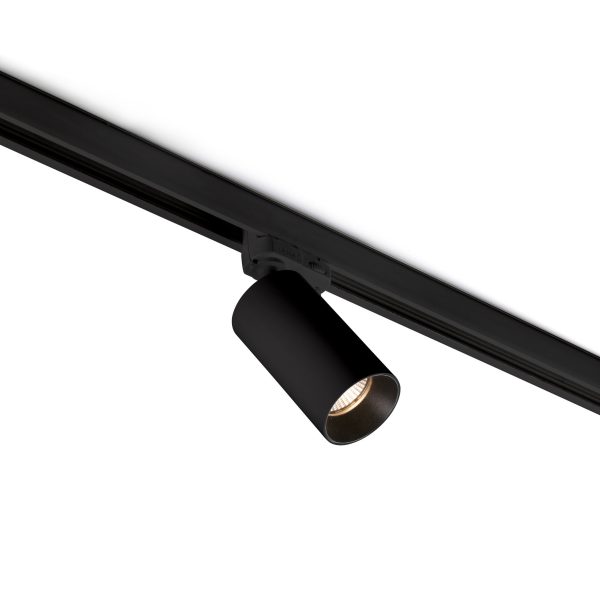 STAN Foco de carril de Faro. Medidas: Ø 60 x L 60 x A 160 x F 100 mm. Color: Negro