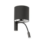 TIRA Aplique de Faro. Medidas: Ø 180 x L 180 x A 480 x F 210 mm. Color: Negro