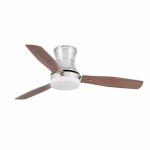 TONSAY Ventilador de techo con luz de Faro. Medidas: Ø 1320 x L 1320 x A 305 x F 1320 mm. Color: Niquel