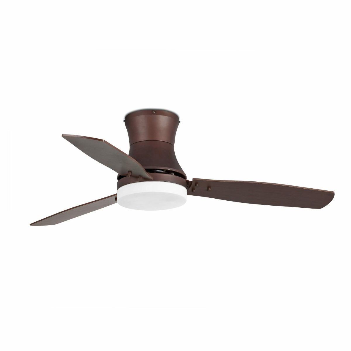 TONSAY Ventilador de techo con luz de Faro. Medidas: Ø 1320 x L 1320 x A 305 x F 1320 mm. Color: Marrón