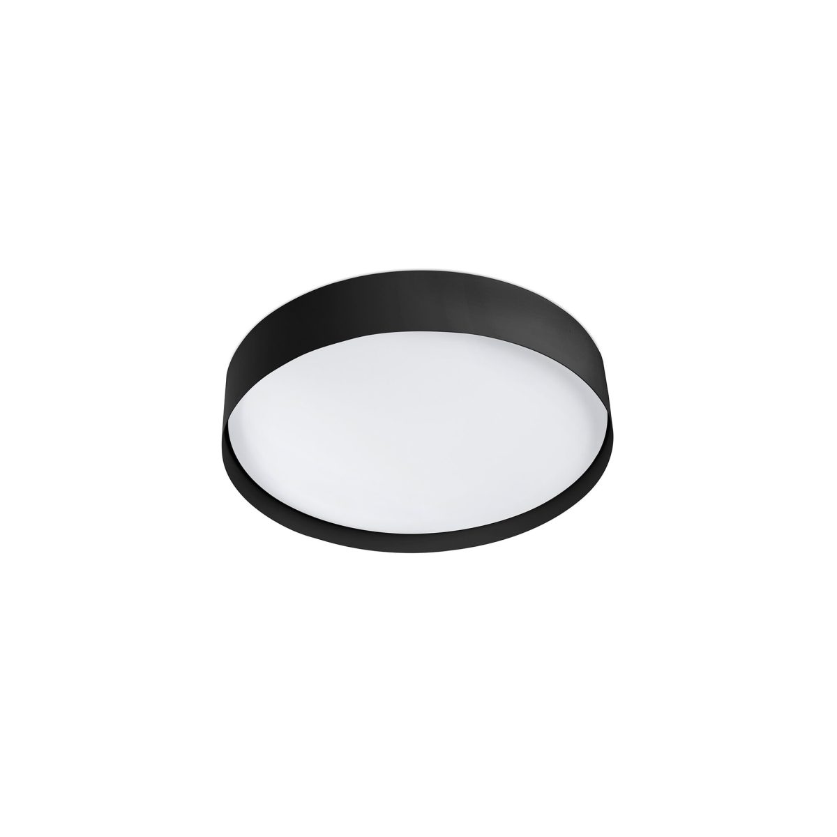 VUK LED Plafón de Faro. Medidas: Ø 366 x L 366 x A 71 x F 366 mm. Color: Negro