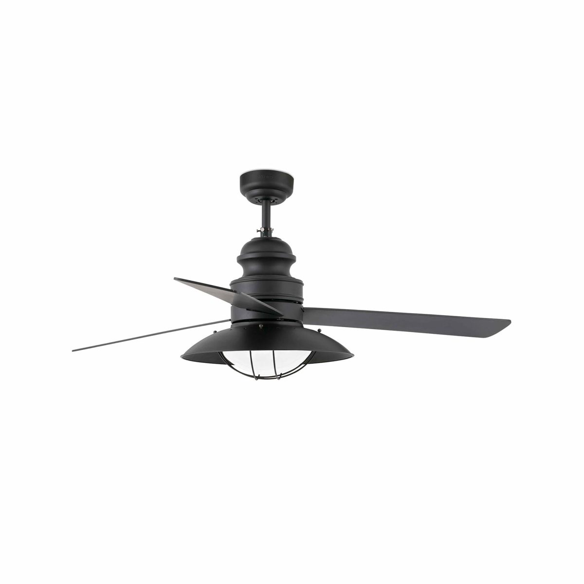 WINCH FAN Ventilador de techo con luz de Faro. Medidas: Ø 1320 x L 1320 x A 520 x F 1320 mm. Color: Marrón