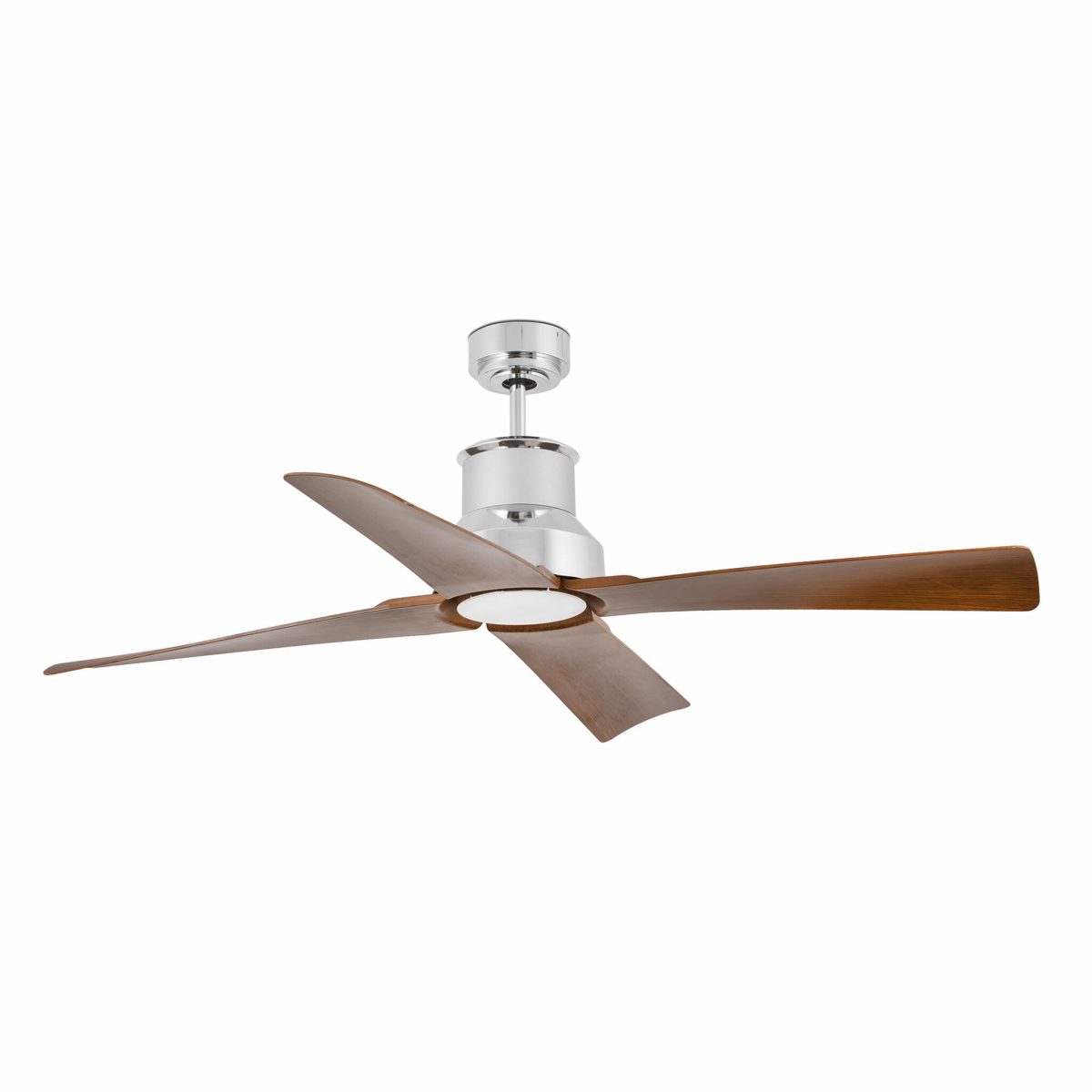 WINCHE LED Ventilador de techo con luz de Faro. Medidas: Ø 1300 x L 1300 x A 390 x F 1300 mm. Color: Cromo