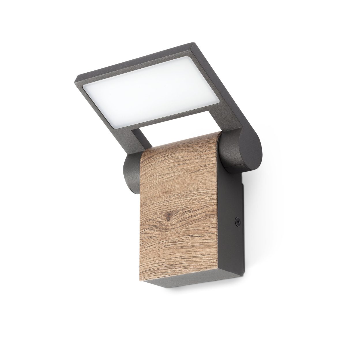WOOD LED Aplique de Faro. Medidas: L 130 x A 204 x F 120 mm. Color: Gris