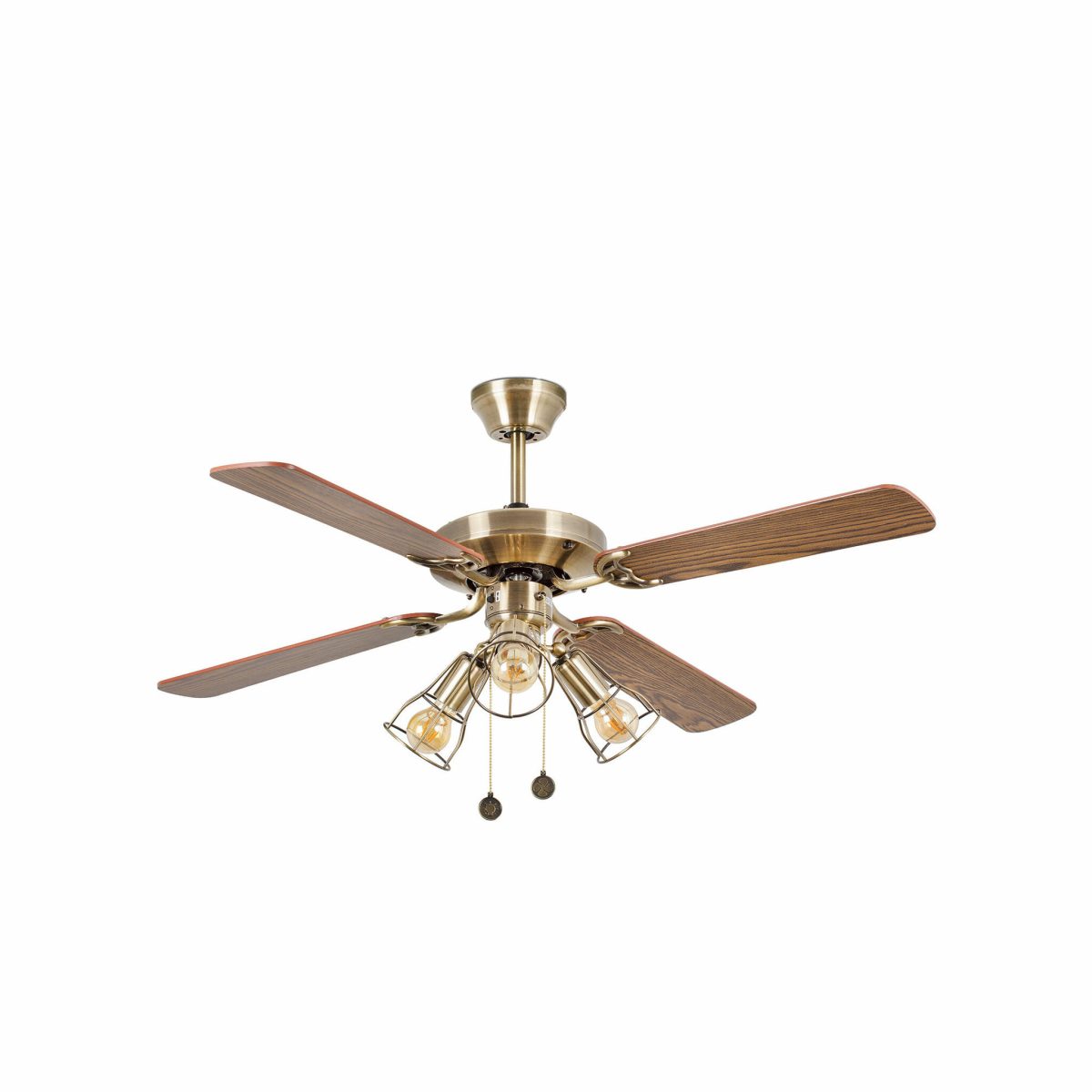 YAKARTA LED Ventilador de techo con luz de Faro. Medidas: Ø 1210 x L 1210 x A 520 x F 1210 mm. Color: Oro