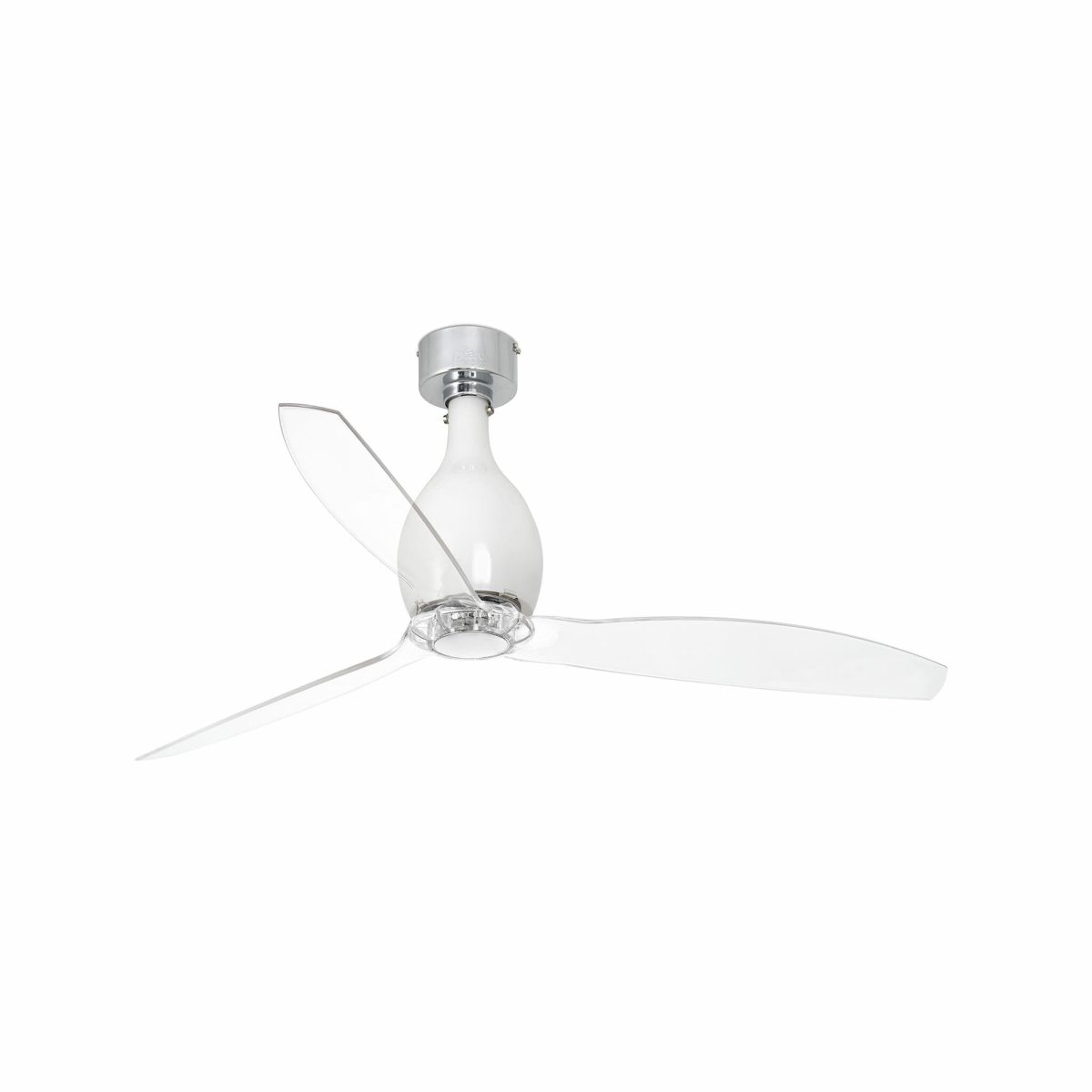 MINI Ventilador de techo de Faro. Medidas: Ø 1280 x L 1280 x A 450 x F 1280 mm. Color: Blanco