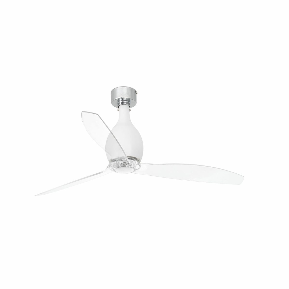 MINI Ventilador de techo de Faro. Medidas: Ø 1280 x L 1280 x A 450 x F 1280 mm. Color: Blanco