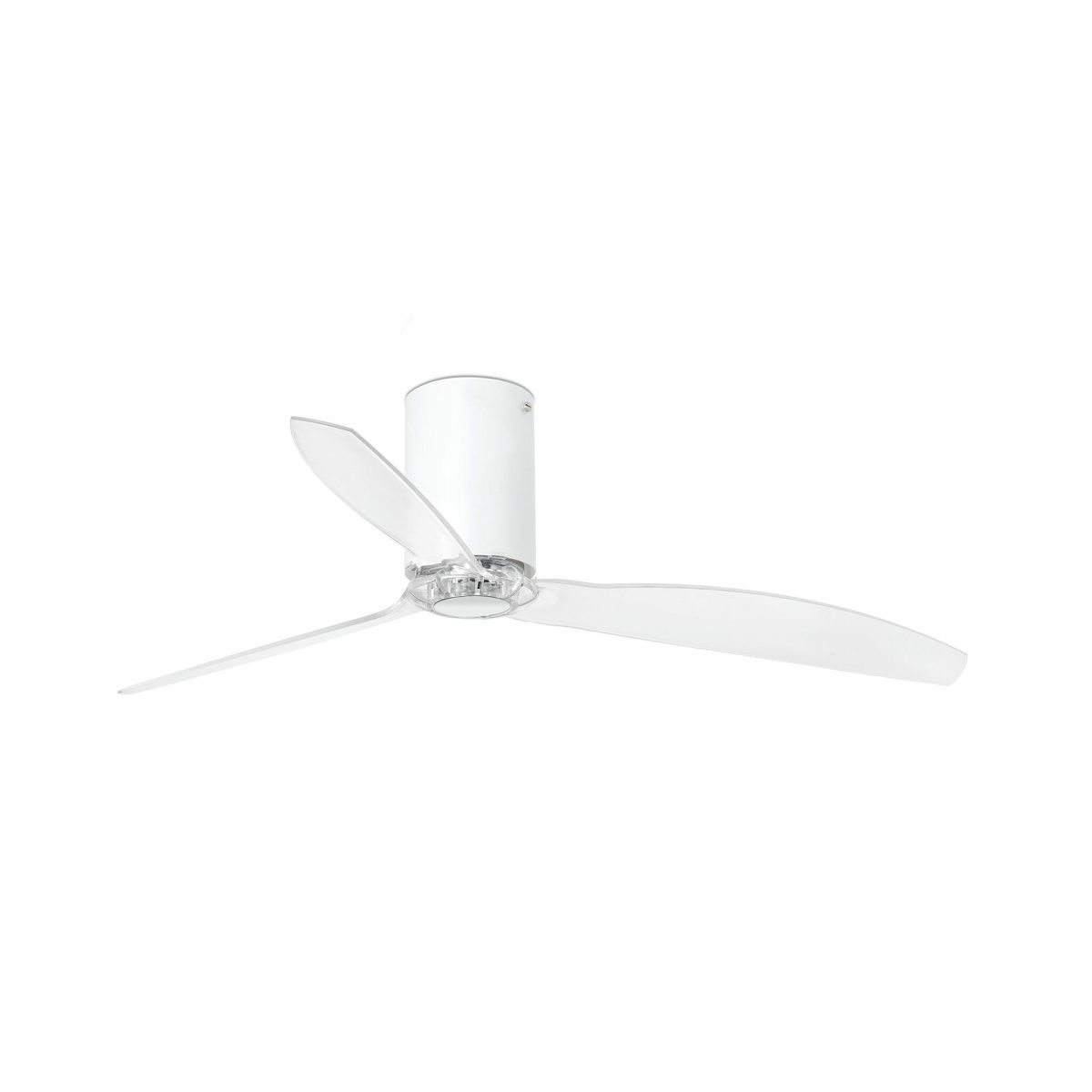 MINI Ventilador de techo de Faro. Medidas: Ø 1280 x L 1280 x A 290 x F 1280 mm. Color: Blanco