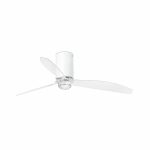 MINI Ventilador de techo de Faro. Medidas: Ø 1280 x L 1280 x A 324 x F 1280 mm. Color: Blanco