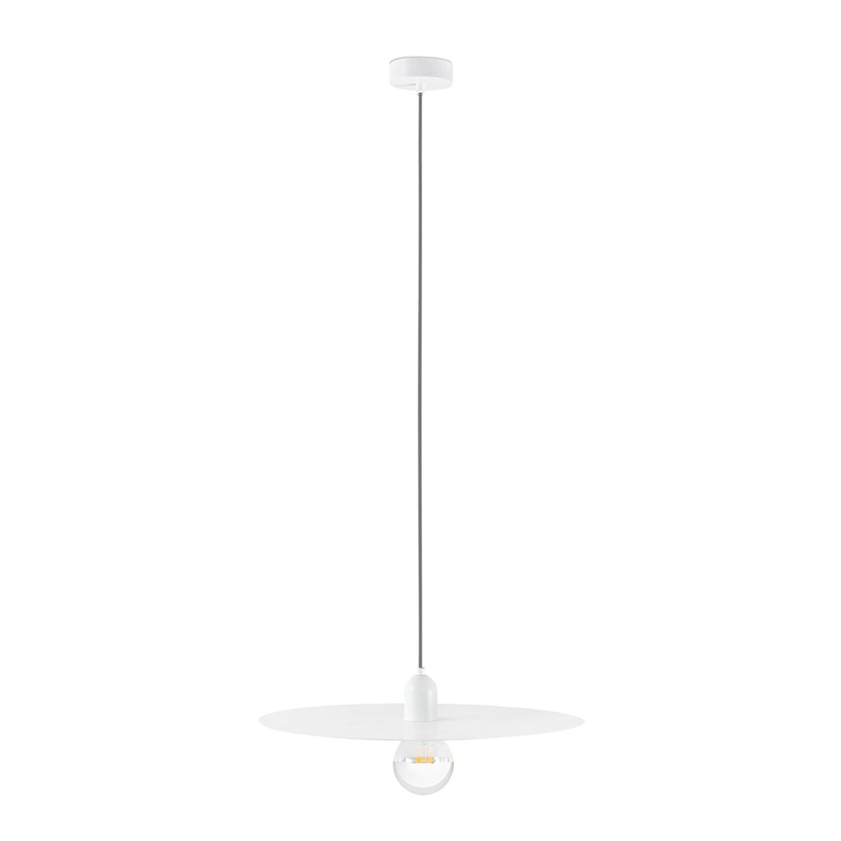 PLAT Colgante de Faro. Medidas: Ø 500 x L 500 x A 1590 x F 500 mm. Color: Blanco