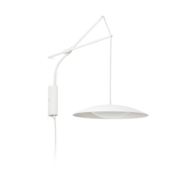 SLIM Aplique de Faro. Medidas: Ø 400 x L 400 x A 1800 x F 900 mm. Color: Blanco