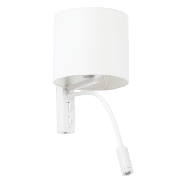 TIRA Aplique de Faro. Medidas: Ø 180 x L 180 x A 480 x F 210 mm. Color: Blanco